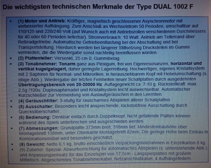 dual 1002f daten